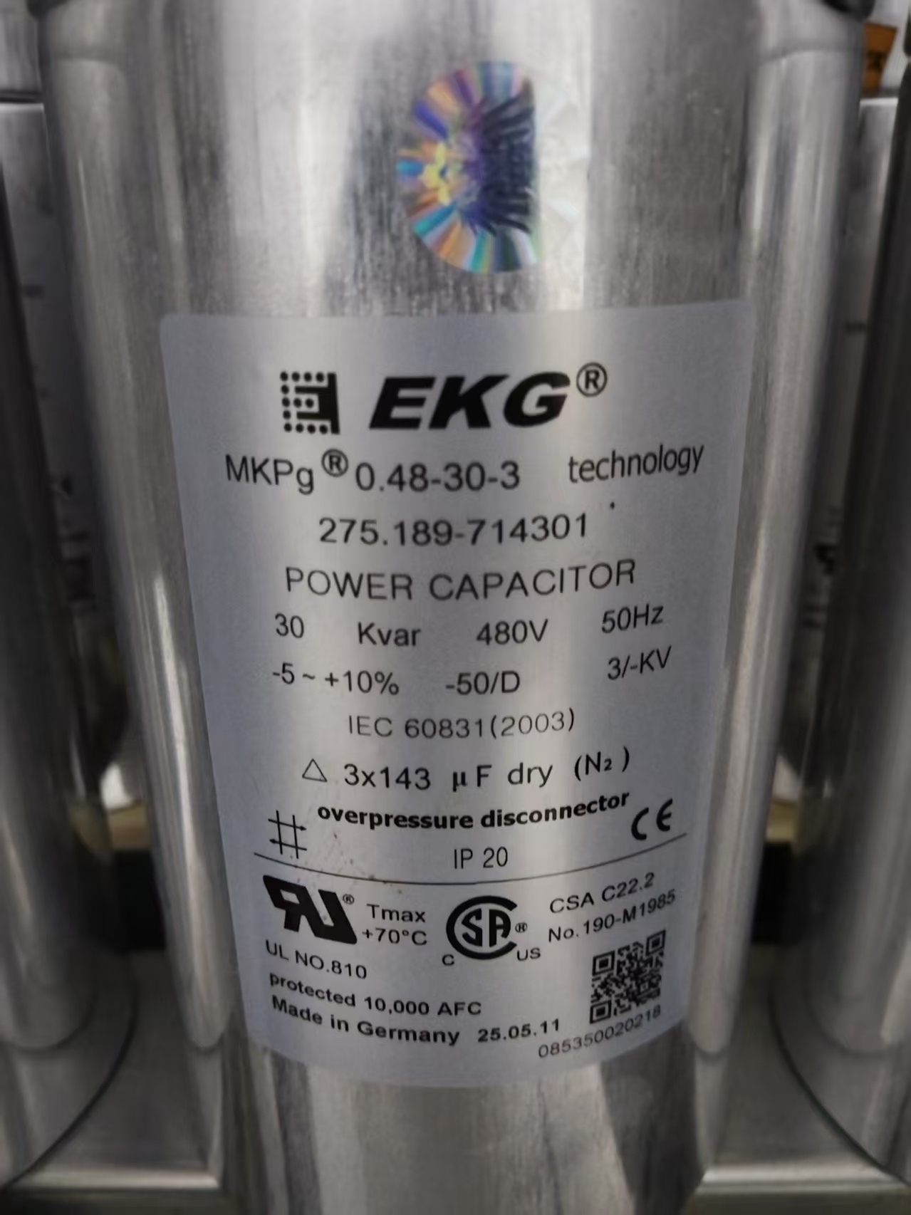 EKG 电容器 275.189-714301（MKPg-048-30）
