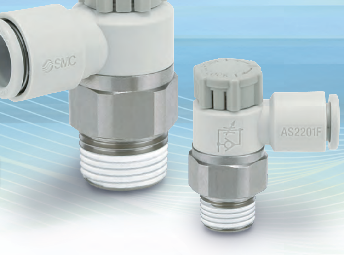 SMC AS 系列 标准型速度控制阀 直通型 AS2000-01