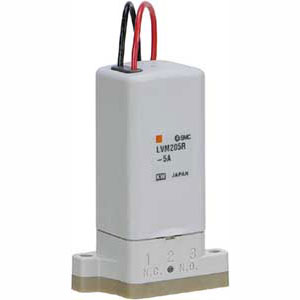 SMC LVM20/200 系列 小型化学液用直动式2·3通电磁阀 底板配管型 LVM20R3-5A