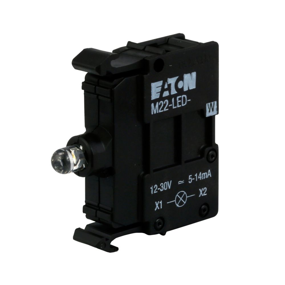 EATON 前部安装带灯基座,白, 24DC/AC M22-LED-W