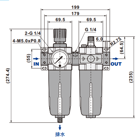 SHAKO 两联件 UFR/L-08-N-C-H-A -SB